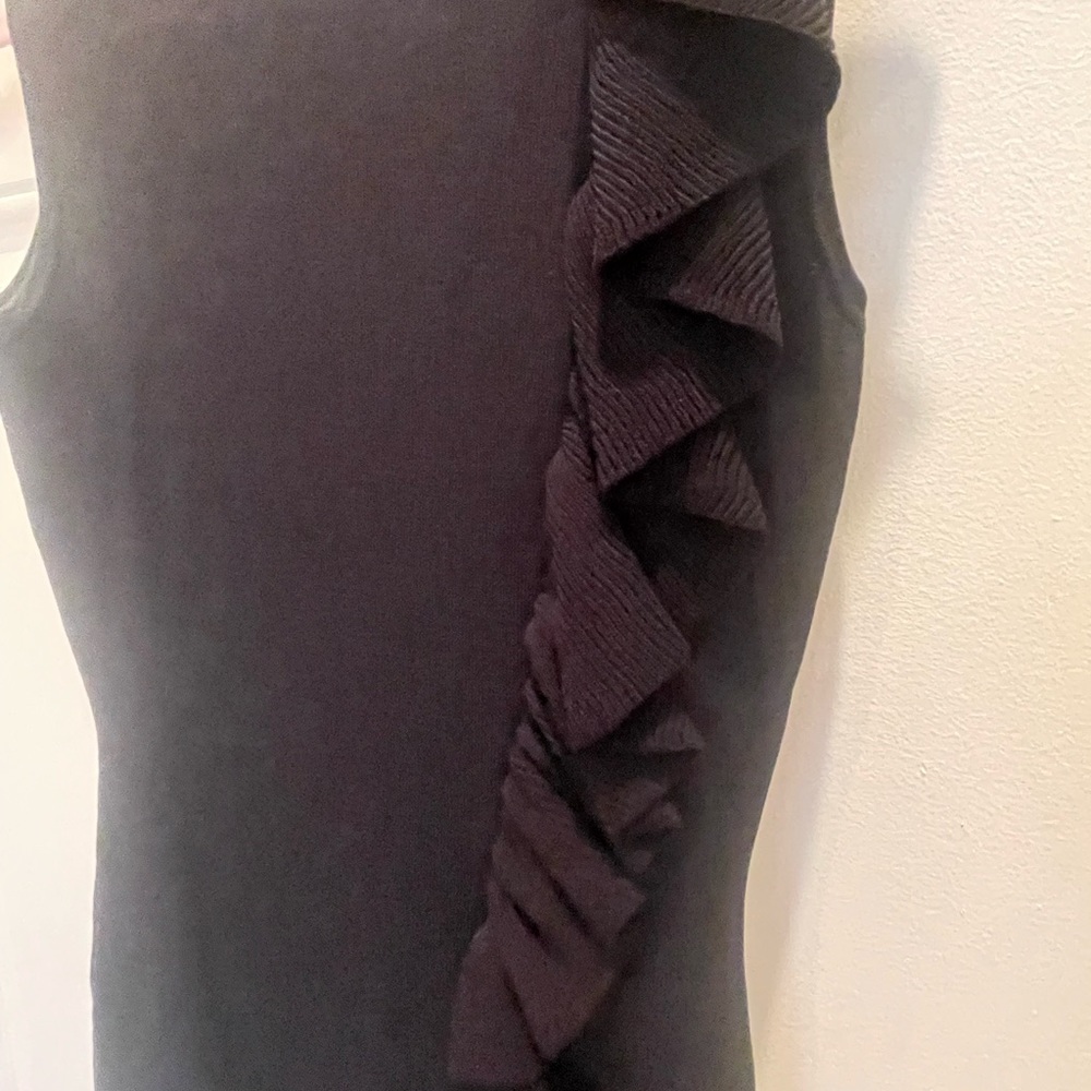 Black ruffle midi dress